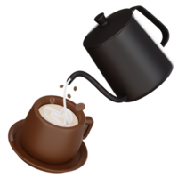 café latté art 3d icône png