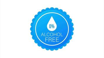 de l'alcool gratuit icône symbole sur blanc Contexte. video