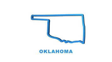 Oklahoma Etat carte contour animation. mouvement graphique. video