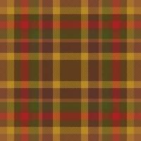 Plaid check pattern in orange and red colors. Seamless fabric texture. Tartan textile print. vector