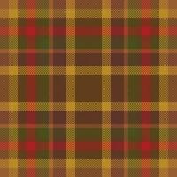 Plaid check pattern in orange and red colors. Seamless fabric texture. Tartan textile print. vector