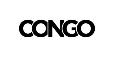 Congo emblem. The design features a geometric style, vector illustration with bold typography in a modern font. The graphic slogan lettering.