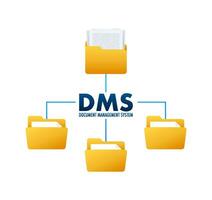 DMS document management system. Digital business. Cloud storage icon. Digital data. Vector stock illustration