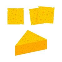 2 views yummy cheese. Seamless cheese texture with large holes. Vector stock illustration