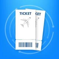 Airline tickets or boarding pass inside of special service envelope. Vector stock illustration.