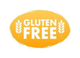 Gluten free. Healthy food labels with lettering. Vegan food stickers. vector