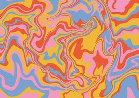 Groovy op-art trippy background with warped lines. Trippy 60s 70s style flat vector illustration.