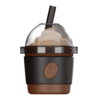 Frappe Glass And Whip cream 3D Icon png