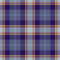 Plaid seamless pattern in blue. Check fabric texture. Vector textile print.