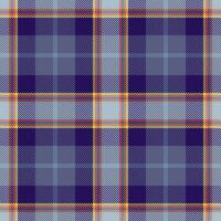 Plaid seamless pattern in blue. Check fabric texture. Vector textile print.