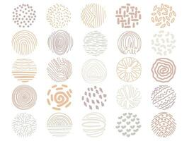 Circular doodle patterns vector