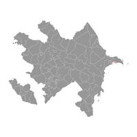 Baku map, administrative division of Azerbaijan. vector