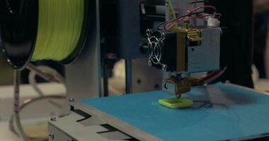 Process of 3D printing with plastic wire filament on 3D printer video