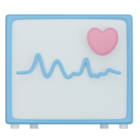 ecg máquina 3d icono png