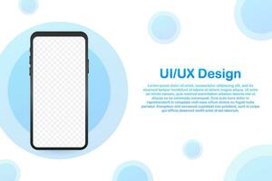 Device mockup banner. Smartphone UI UX design interface. Blank screen for media sale promotion. Vector stock illustration