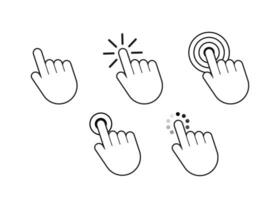 Finger click icon vector. Hand click icon. Push touch screen. Vector stock illustration