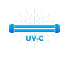 Uv c sterilization device. lamp with ultraviolet rays. Vector illustration