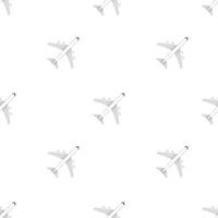 White airplane pattern on a white background. Vector stock illustration