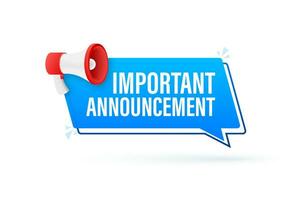 Megaphone with important announcement. Megaphone banner. Web design. Vector stock illustration