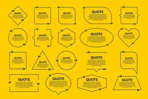 Set Quote frames. Blank template with print information design quotes. Vector stock illustration