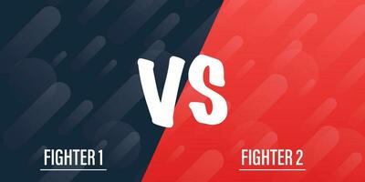 VS Versus Blue and red comic design. Battle banner match, vs letters competition confrontation. Vector illustration.