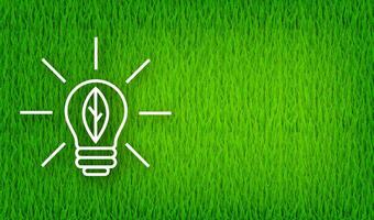 Light bulb line icon on green background. lamp, incandescent bulb. Vector stock illustration