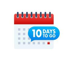 9 Days to go. Countdown timer. Clock icon. Time icon. Count time sale. Vector stock illustration