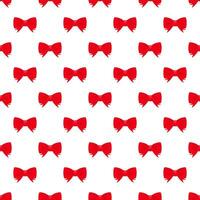 Shiny red satin ribbon pattern on white background. Vector stock illustration.