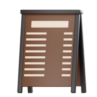 Coffee Shop Board 3D Icon png