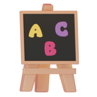 3d abc houten en groen schoolbord png