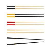 Chopsticks holding sushi roll. concept of snack, sushi, exotic nutrition, sushi restaurant. Vector illustration.