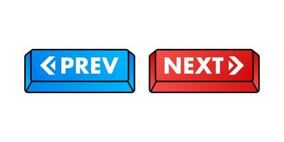 Prev, next label. Next and previous button. Web buttons. Vector stock illustration