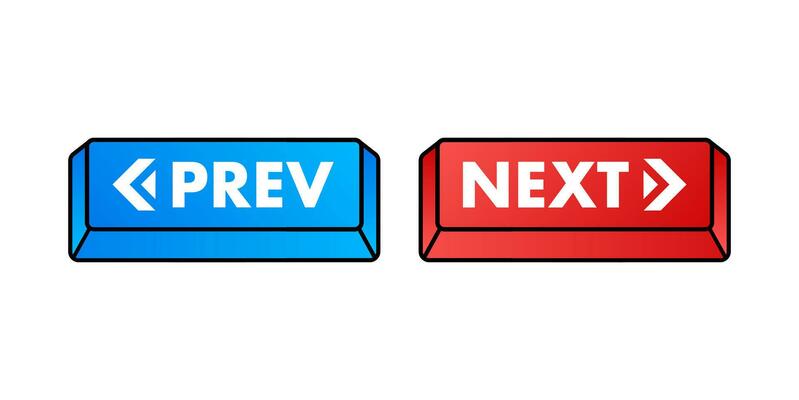 Prev, next label. Next and previous button. Web buttons. Vector stock illustration