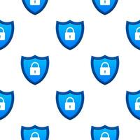 Cyber security vector logo with shield and lock pattern. Security shield concept. Internet security. Vector illustration