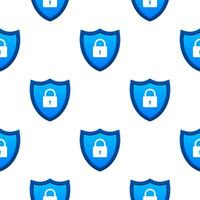 Cyber security vector logo with shield and lock pattern. Security shield concept. Internet security. Vector illustration