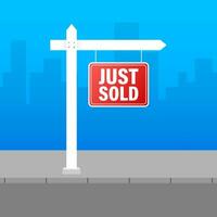 Sale tag. Just sold sign for marketing design. Vector stock illustration