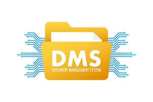 DMS document management system. Digital business. Cloud storage icon. Digital data. Vector stock illustration