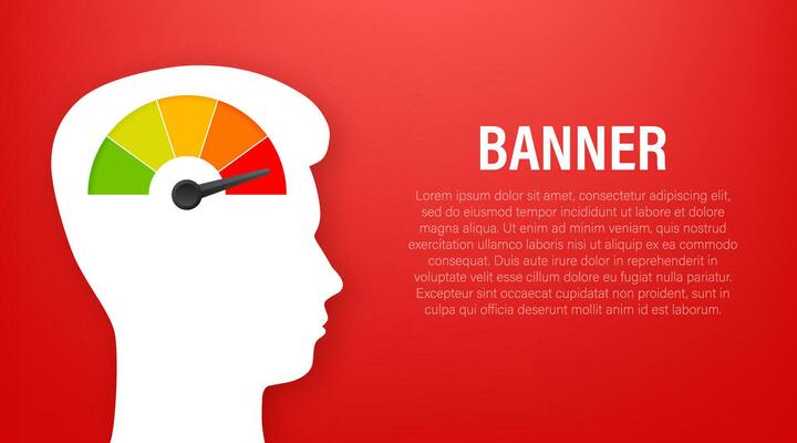 Head silhouette indicator sign isolated on white background. Medical treatment