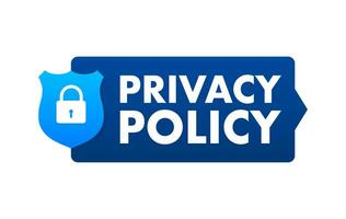 Flat icon with privacy policy. Isometric vector illustration.