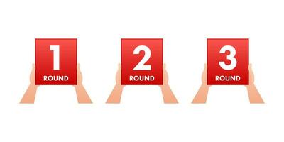 1,2,3 round on white background. Vector design. Vector set