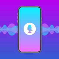Personal assistant and voice recognition concept gradient vector illustration of soundwave intelligent technologies. Vector stock illustration