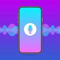 Personal assistant and voice recognition concept gradient vector illustration of soundwave intelligent technologies. Vector stock illustration