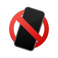 Mobile Phone prohibited. No cell phone sign. Vector stock illustration