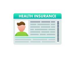 Health insurance concept. Medical document, clipboard Vector illustration