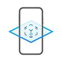 Virtual reality. AR for video game design. Media technology. Design concept augmented reality. Vector stock illustration