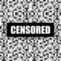 Pixel censored sign. Black censor bar concept. Vector illustration.