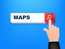 Flat maps search line for mobile app design. Search bar icon. Map pin vector