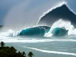 grande ola en el Oceano foto