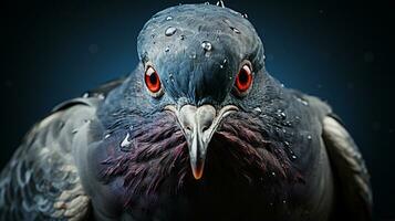 Close-up photo of a Pigeon looking any direction. Generative AI