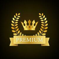 Premium. Premium in royal style on gold background. Luxury template design. Vector stock illustration